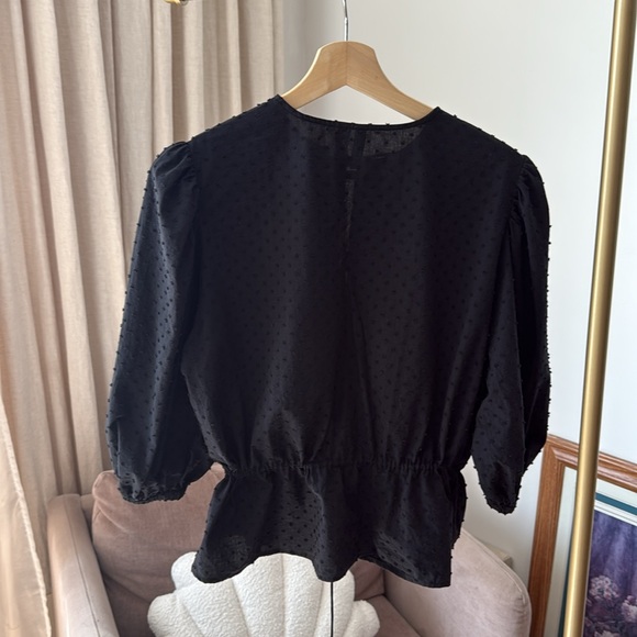 H&M Black Textured Blouse Size L - Picture 8 of 11